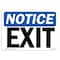 Signmission OSHA Notice Sign, Exit, 10in X 7in Decal, 7"W, 10" L, Portrait, Exit Sign OS-NS-D-710-V-12249 - alternate 1